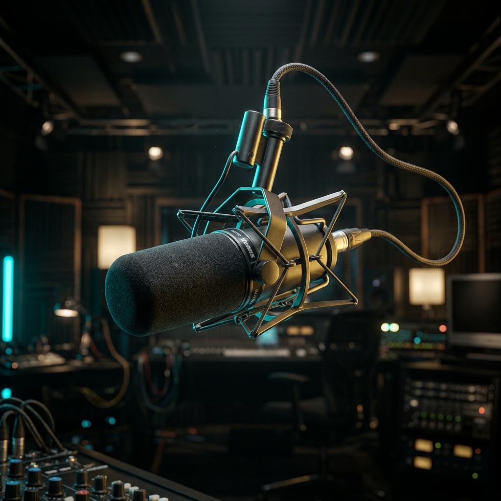 Estúdio de Gravação e Microfone Broadcast 3D
